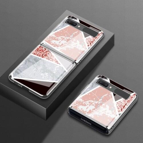For Samsung Z flip mobile phone case f700n folding sm-f7000 protective case 5g f7070 glass electroplating idea