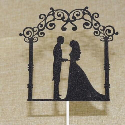 Cake toppers gliter black lover cards banner for fruit Cupcake Wrapper Baking Cup birthday tea party wedding decoration Wh