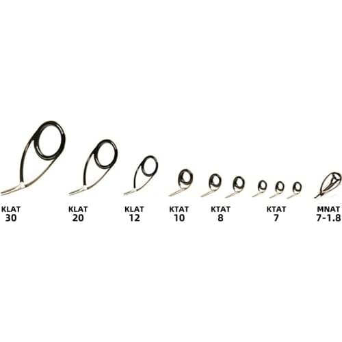 NooNRoo Bass Rod / Spinning rod fishing rod guide DIY Repair guide 1 set Silver black color