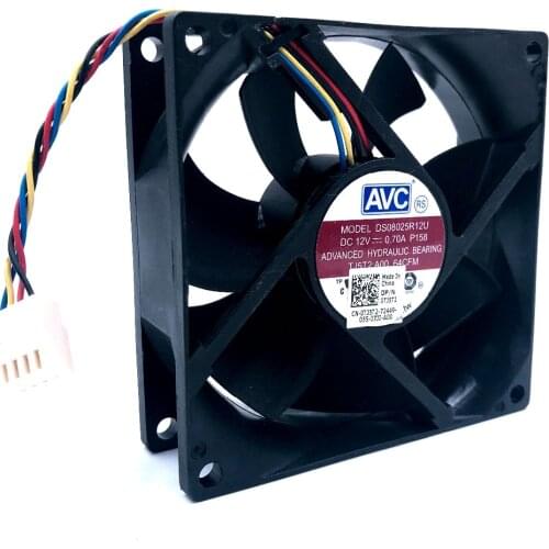 Cooling Fan 80mm 12v New DS08025R12U 8025 8CM 0.70A 64cfm PWM Cpu Cooler 80*80*25mm