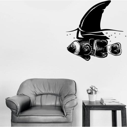 Wall Decal Little Fish with Great Idea Vinyl Window Stickers Sea Animal Marine Theme Bathroom Kids Bedroom Home Decor Gift E461