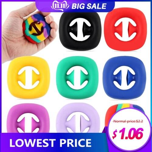 1Pcs Rainbow Fidget Sensory Toy Silicone Gripper Relieves Anxiety In Adults and Autism In Children Snapperz Decompression Toy