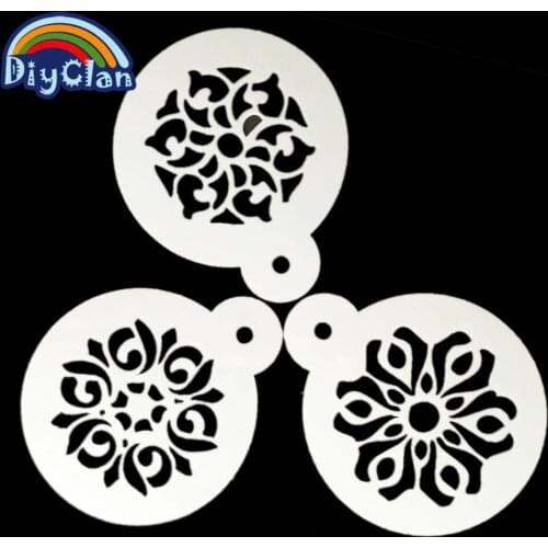 3 pieces/1 set Wedding Cake Stencil Plastic Cookie chocolate Fondant stenceil for Decoration Cake face wall paint Flower Stencil