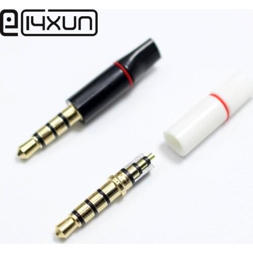 4Pcs 3.5mm 4 Pole Male Headset Jack 3.5 Audio Plug Adaptor for Flat wire Earphone DIY Soldering Connector