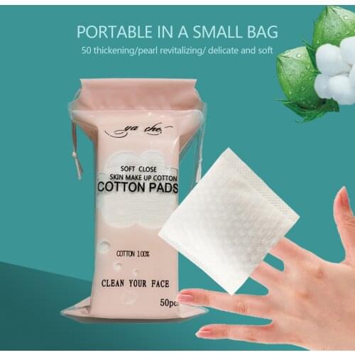 50 Pieces Of Disposable Cotton Makeup Remover Pad Makeup Remover Paper Double-sided Pressure Edge Does Not Harm The Skin Hot New