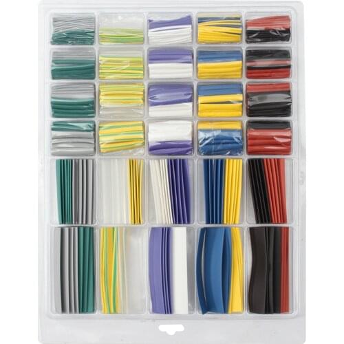 500PCS Multi Color Polyolefin 2:1 Halogen-Free Heat Shrink Tubing Tube Assortment Sleeving Wrap Tubes Insulation Materials