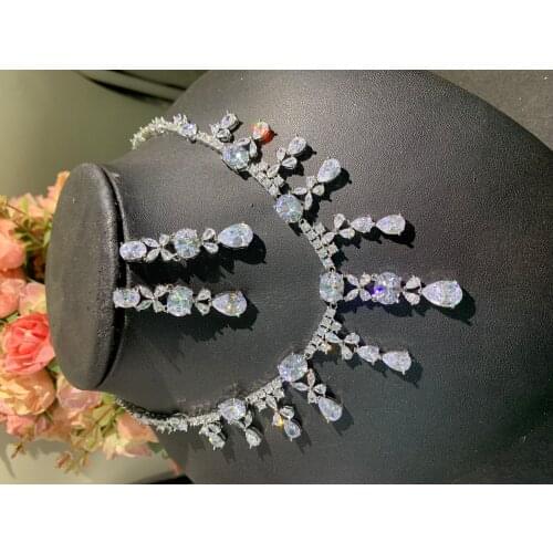 AccKing 2pcs Bridal Zirconia Full Jewelry Sets For Women Party, Luxury Dubai Nigeria CZ Crystal Wedding Jewelry Sets