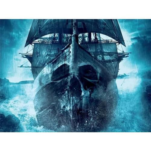 Diamond Painting Pirate Ship Landscape Square Diamond Round Diamond Decoration Customizable Wall Art Decoration Frameless