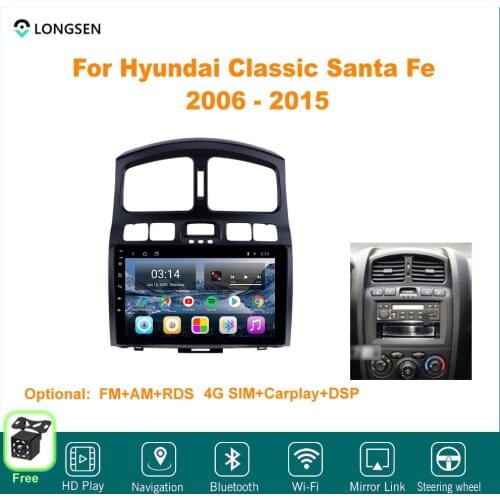 9" Android 10 For Hyundai Classic Santa Fe 2006,2012,2014,2015 9" Multimedia Video GPS Navigation Car Player Auto Radio Navi