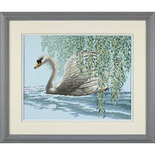 FREE delivery Top Quality lovely classical counted cross stitch kit swan in lake Dimensions 35231