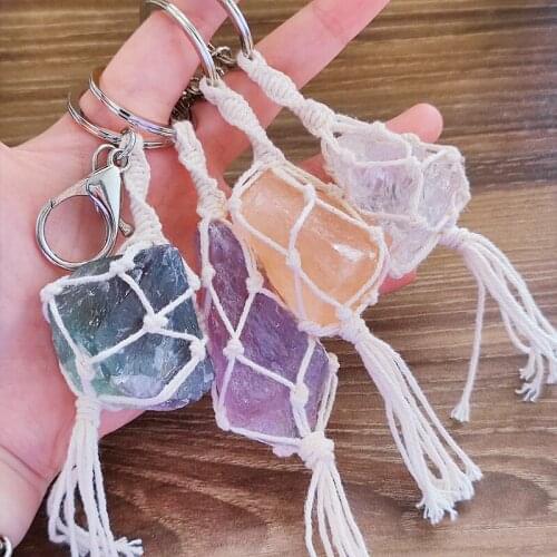 High Quality Natural Stone Lucky Weave Creativity Hot Sale Fashion Dainty Retro Unique Key Chain Accessories Bohemian Key Chain