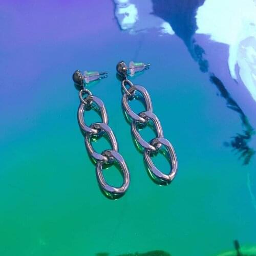 Goth Chain Earrings for Women Metal Punk Hip Hop Cool Rock Vintage Drop Earrings Charms Jewelry 90s Aesthetic 2021 Gifts