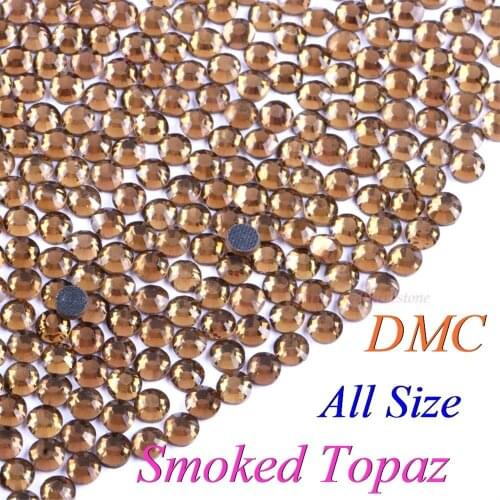 DMC Smoked Topaz SS6 SS10 SS16 SS20 SS30 Mixed Size Glass Crystals Hotfix Rhinestone Iron-on Rhinestones DIY Garment With Glue