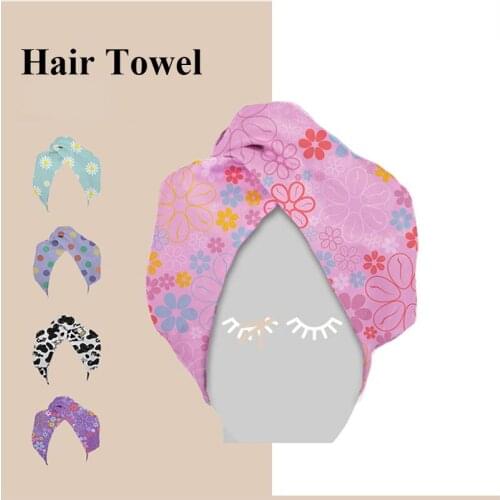 Microfiber Double-Sided Fleece Dry Hair Cap Printing Quick-Drying Absorbent Soft And Portable Dry Hair Towel