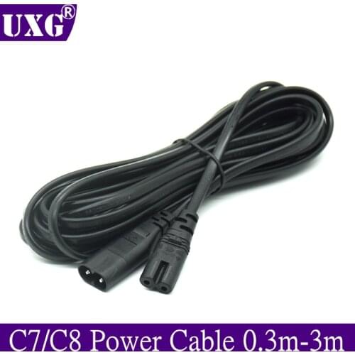 IEC 320 2-Pin C7 Female To C8 Male Figure 8 Power Adapter Extension Cable 30CM 1.8m 6FT 3M 5M