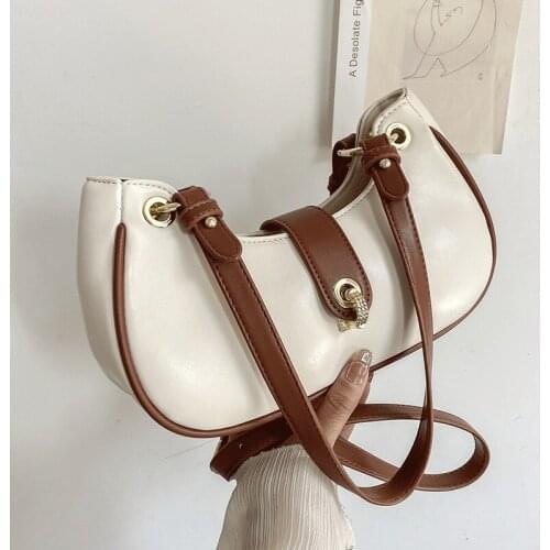 Female Color Contrast Hobos Bags Vintage Handbags Women Bags Designer Shoulder Bag Sac Ladies Handbags Casual Travel Crossbody