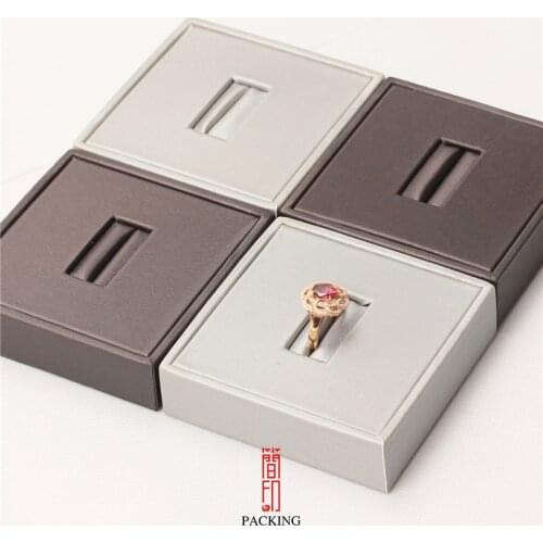 80*80*20mm Square display platform Rings Stand or shelf the Display holder for Jewellery Brown And Silver Color