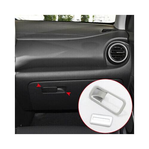 ABS Matte Inner Storage Box Handle Cover Trim 2pcs For Hyundai Kona 2017-2020