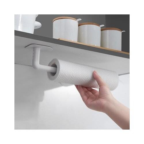 Multi functional rack household kitchen roll paper cup pot cover wall hanging storage rack no punching storage rack wall