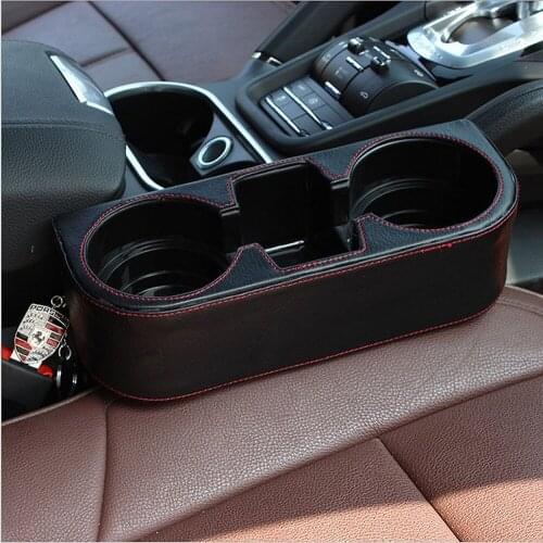 Multifunction Universal Auto Drink Holder Car Seat Cup Holder PU Leather Car Storage Box Phone Holder Stand Stowing Tidying