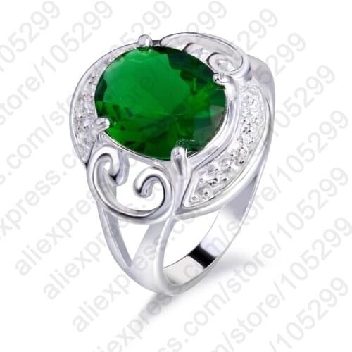 Fashion Cubic Zircon Vintage Cute Green 925 Sterling Silver Rings Jewelry Hot Selling Accessories For Women Wholesale