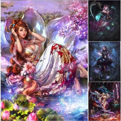 New full square/round diamond painting Fantasy girl fairy Embroidery pattern picture cross stitch kit mosaic home decor wall art