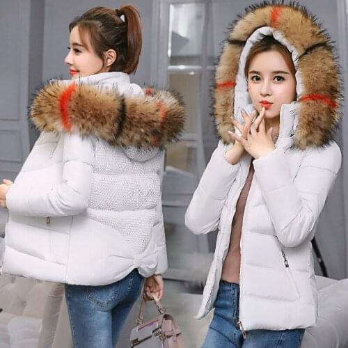 2020 new winter jacket women autumn hooded Coat Female Padded cotton Parkas girls warm colored fur caots Casual Basic Jackets
