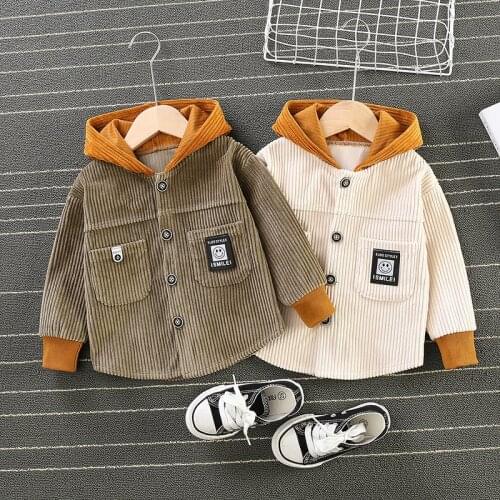 2021 NEW Spring Autumn Baby Clothes Corduroy Blouse Kid Hoodies Tops Boys Girls Cotton Leisure Sport Hooded Sweatshirts Infant
