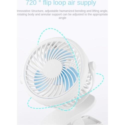The New Mini Student Dormitory Hanging Clip Mute Can Be Charged by Usb, Large Wind Power, Small Desk Fan
