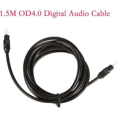Optical Cable Right Angle SPDIF Optical Digital 4.0mm Audio Cable 1.5M Black Optical Cable DVD For Xbox TV Blu-ray High Quality