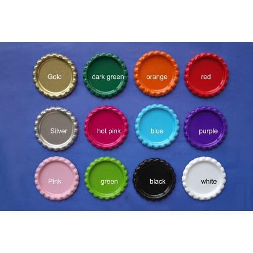 Wholesale Two-side Colourful Flat Bottle Caps For Jewelry Accessories Flattened Bottlecaps Without Hole 8 Colors Can Be Chosen