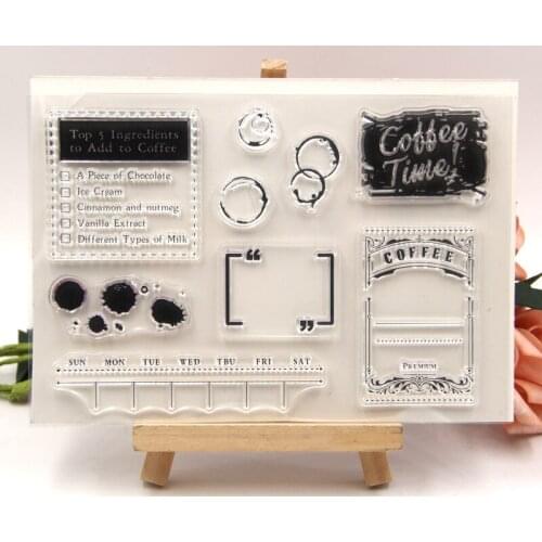 ZFPARTY Coffee Time Transparent Clear Silicone Stamps for DIY Scrapbooking/Card Making/Kids Crafts Fun Decoration Supplies