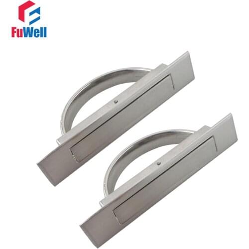 2pcs Tatami Door Knob Hidden Handles Silver Concealed Handle for Cabinet Wardrobe Zinc Alloy 50mm/72mm/85mm Groove Length