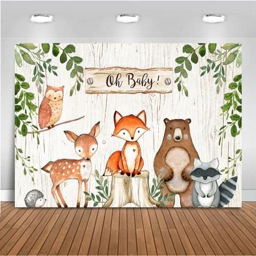 Safari Jungle Backdrop for Photography Studio Newborn Baby Shower Woodland Party Backdrop Decoration Banner Dessert Table