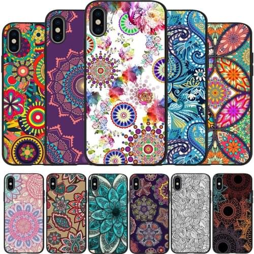 Floral Paisley Flower Mandala Silicone Phone Case For iPhone 11Pro Max 11 XR XS Max X 8 7 6 6S Plus 5 5S SE 2020 Cover