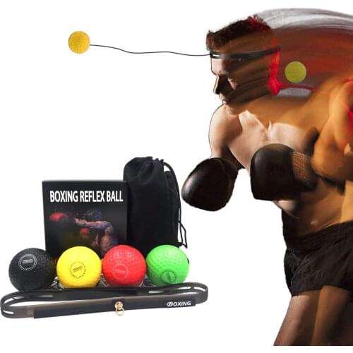 Boxing Reflex Balls with Silicone Fitness Headband Punching Training Balls Set boxing training equipment