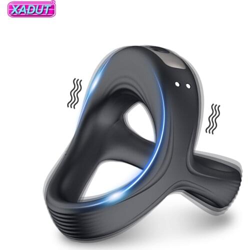 Vibrating Cockring Penis for Men Cock Ring Delay Ejaculation Sex Toys for Male Couple Rings Penisring Goods for Adults 18