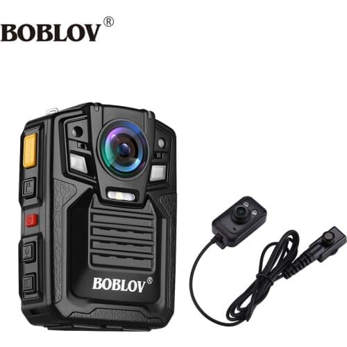 BOBLOV HD66-02 64GB HD 1296P Mini Camcorder 33MP Security Police Body Camera Night Vision Video Recorder With IR External Lens