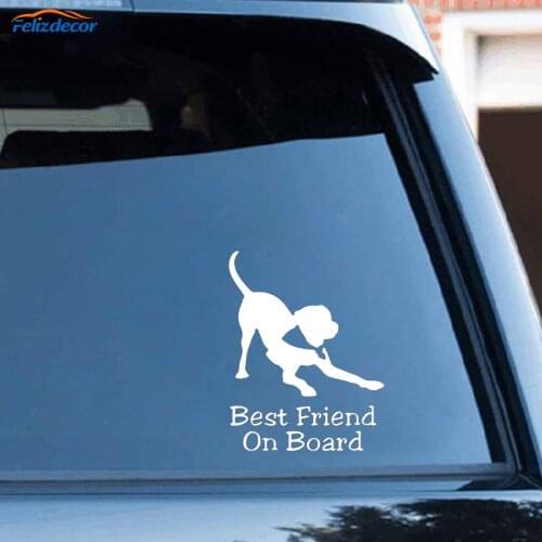 Black/Silver Friendly Best Friend Dog BABY ON BOARD Vinyl Sticker Car Decals Decoration C447