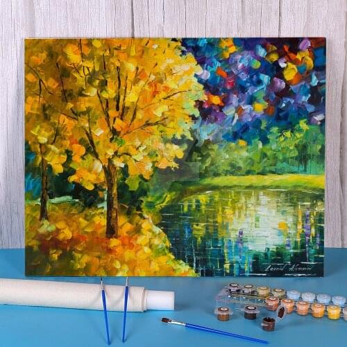 Green Memories DIY Paint By Numbers Set Oil Paints 50*70 Paiting By Numbers Home Decor Crafts For Handiwork