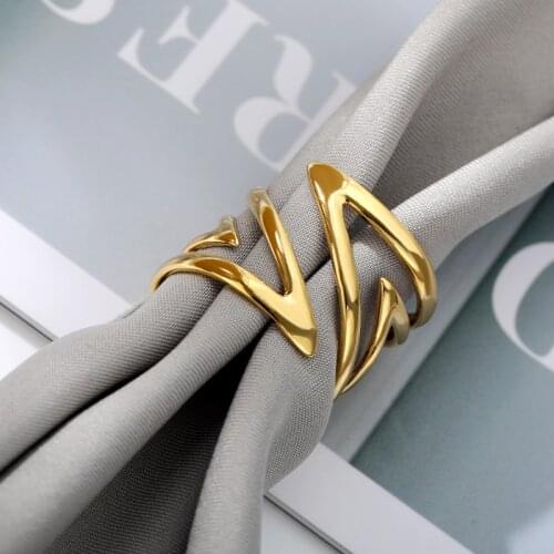 Stainless Steel Gold Rings For Women Vintage Punk Hip Hop Geometry Style Ring Party Accessories Jewelry Gift Bijoux Femme