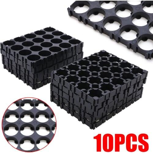 10pcs New Arrival Cell Spacer Shell Bracket Organizer Plastic Holder Suitable for 18650 Battery Black Batteries Storage Case
