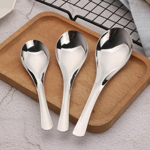 100pcs Stainless Steel Durable Large Rice Soup Serving Spoon Kitchen Tool Kitchen Tableware Spoons NO80