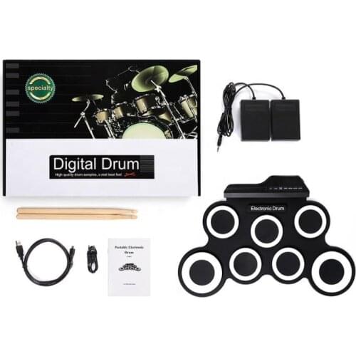 2020 Latest electronic drum portable hand roll drum with drumstick easy to learn electric instrument