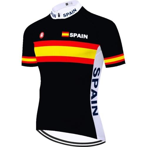 2021 Spain Wielren Kleding Heren Mallot Ciclismo Hombre Verano Cycling Jersey Jersey Ciclismo Fietskleding Heren