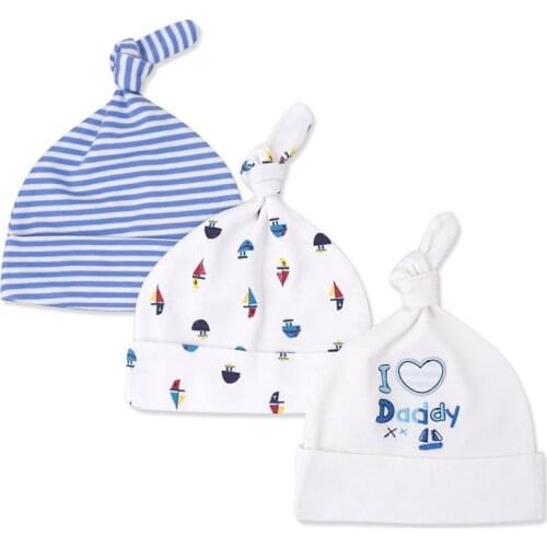 3pcs/set Newborn Baby Hats For 0-6 Months Toddler Baby Girls Baby Boys 12 Colors Cotton Adjustable Caps Autumn Summer Hat