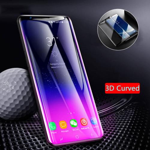 3D Curved Tempered Glass Film for Samsung Galaxy S10 S9 S8 Plus Note 8 9 10 Full Screen Protector Anti-Explosion Film Cover
