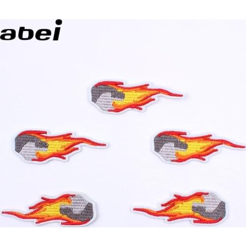 5pcs/lot Quality Clothing Patch Embroidered Fire Stickers Diy Garment Sweaters appliques Handmade Jeans Bags Coats Motif Badge