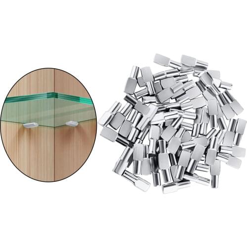 60PC Wardrobe Shelf Studs Pegs Metal Pin Shelves Seperator Fixed Cabinet Cupboard Furniture Bracket Support Holder Hardware