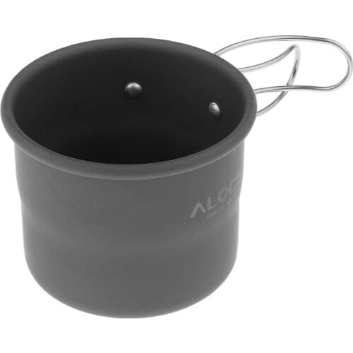 150ml Aluminum Coffee Tea Mug Cup with Folding Handle Hiking Camping Travel